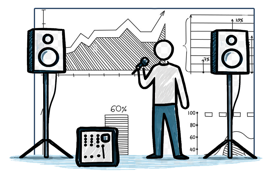 Corporate event audio visual sketch