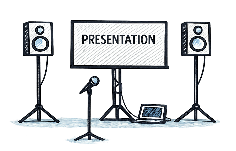 Presentation audio setup sketch