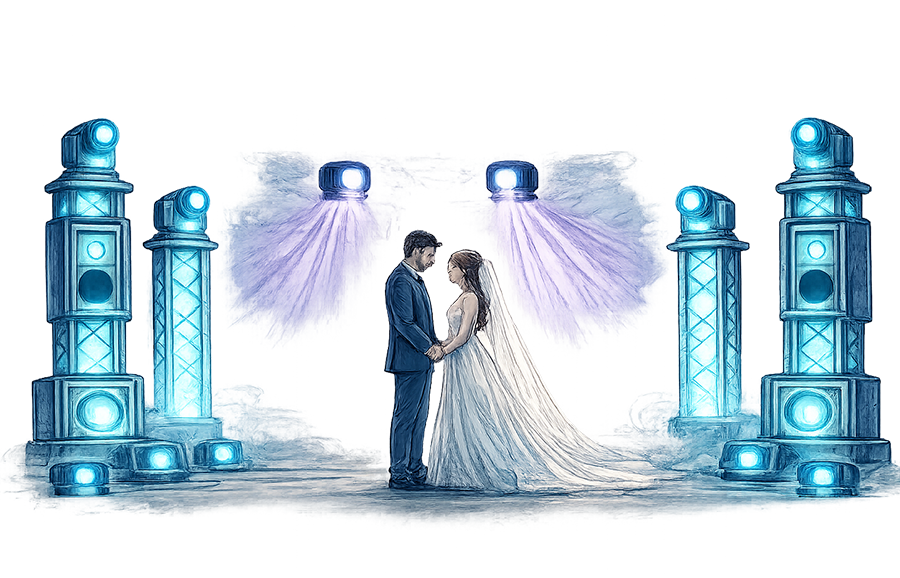 Wedding sound and lighting sketch